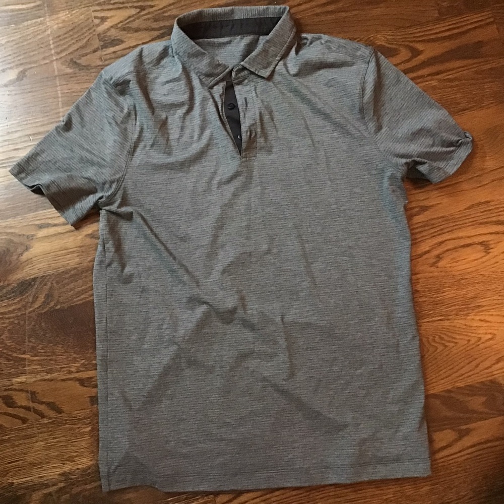 Lululemon evolution polo grey/black sz Large